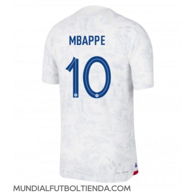 Camiseta Francia Kylian Mbappe #10 Segunda Equipación Replica Mundial 2022 mangas cortas